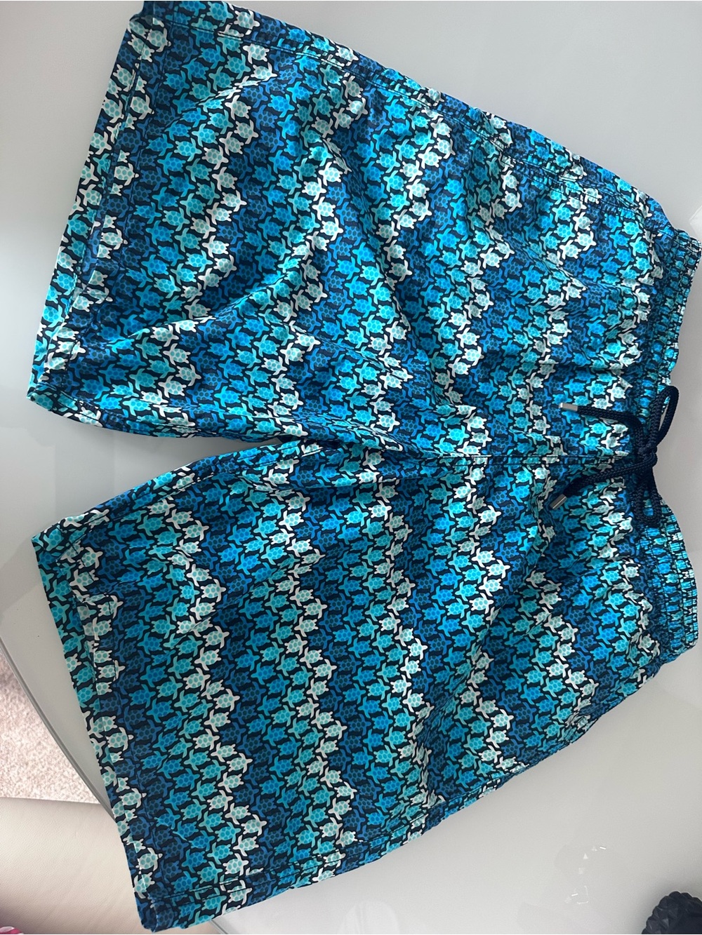 Vilebrequin Blue & Teal Mosaic Men's Swim Trunks
